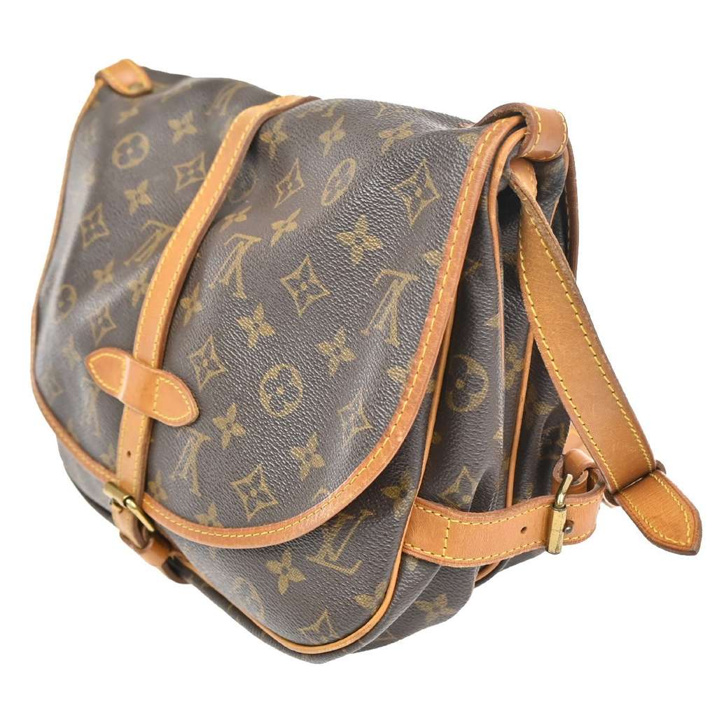 Louis Vuitton Saumur Handbag Brown Canvas Good condition - Model View