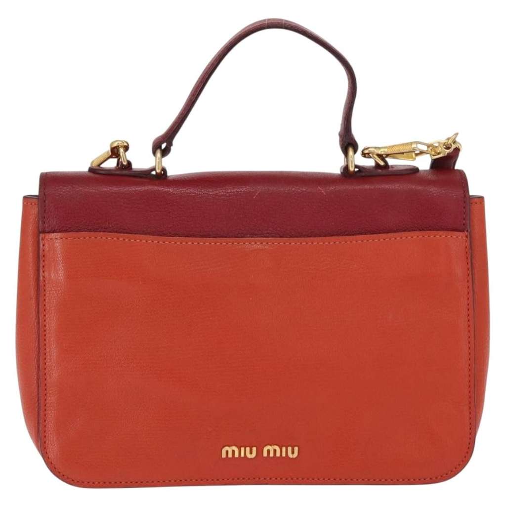 Miu Miu Madras Top Handle Bag Red Leather Good condition - Back View