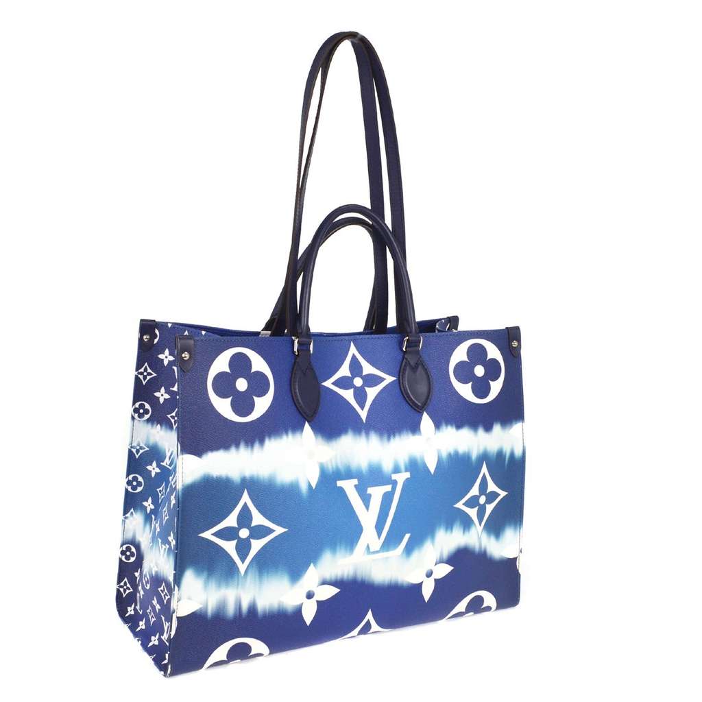 Louis Vuitton OnTheGo Tote Blue Canvas Good condition - Back View
