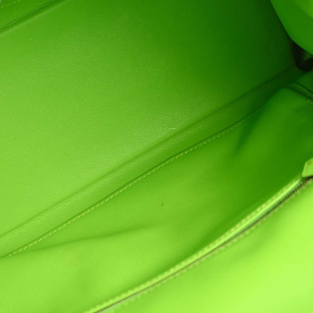 Hermès Kelly Handbag Green Leather Good condition - Inside View