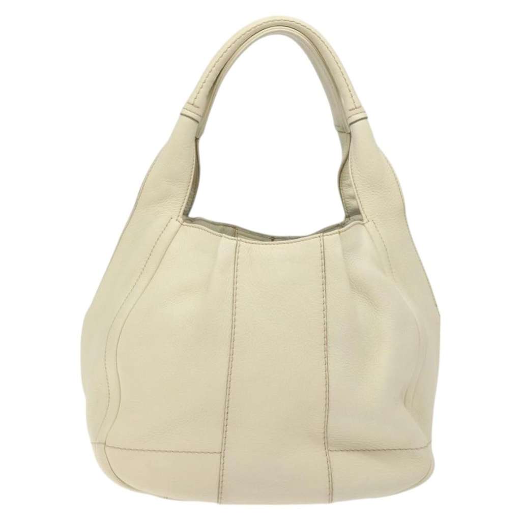 Salvatore Ferragamo Gancini Hobo White Leather Good condition - Back View
