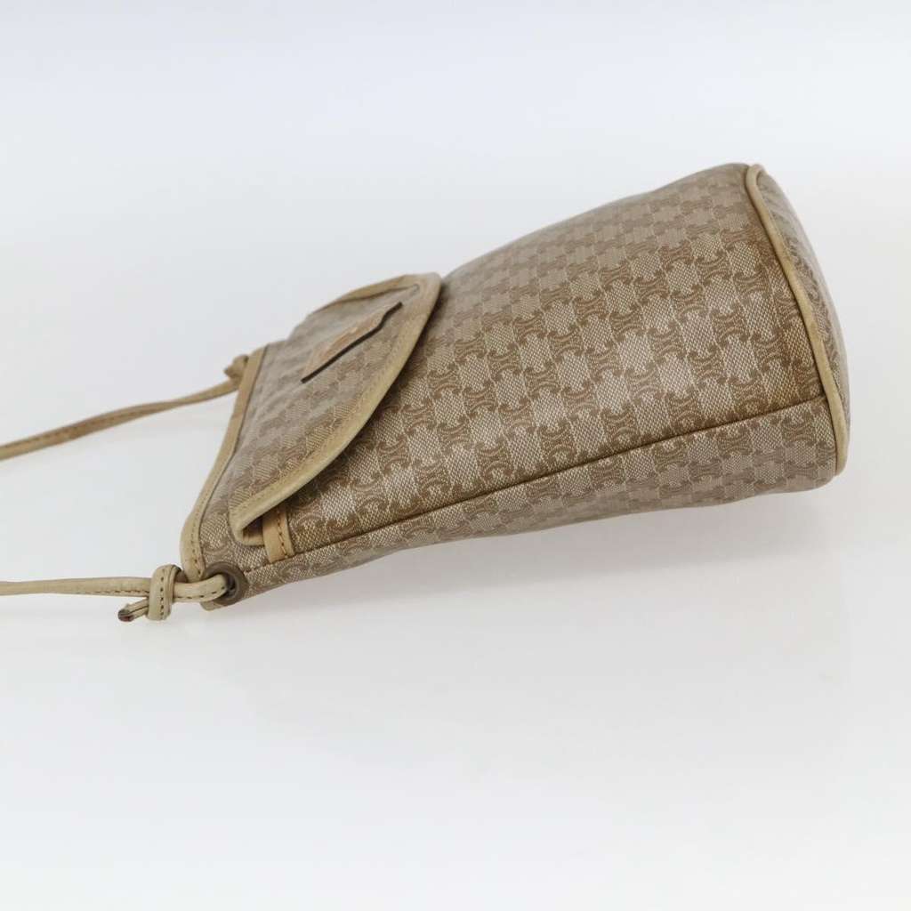 Celine Vintage Macadam Shoulder Bag Beige Canvas Good condition - Inside View