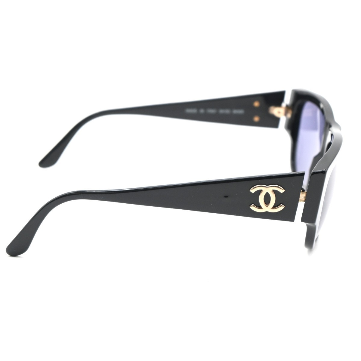 Chanel Logo CC Sunglasses Black Plastic Good condition - Model View