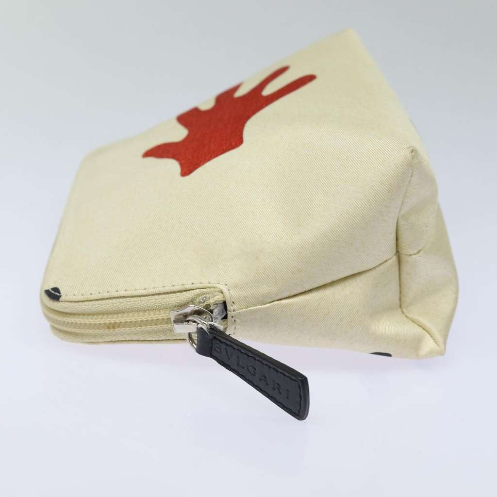 Bvlgari Pouch Red Canvas Good condition - Inside View