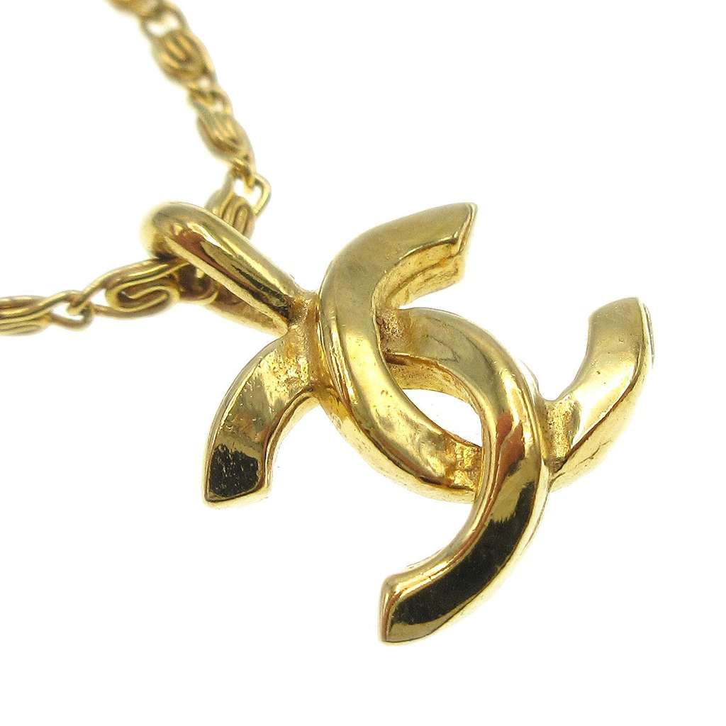 Chanel CC Pendant Necklace Gold Good condition - Back View