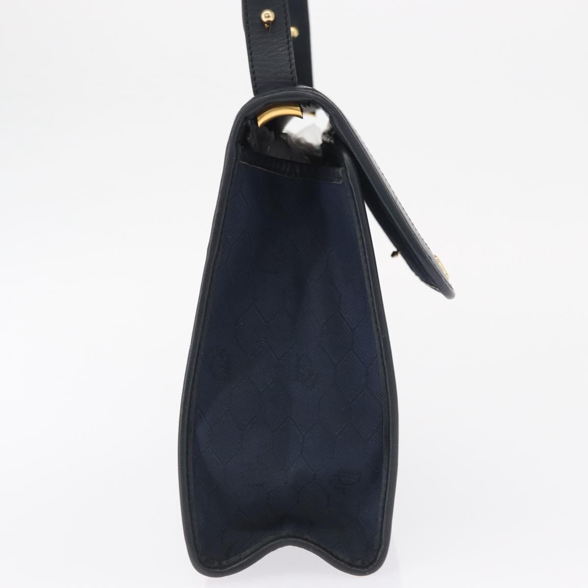 Christian Dior Vintage Honeycomb Shoulder Bag Navy Canvas Fair condition - Model View