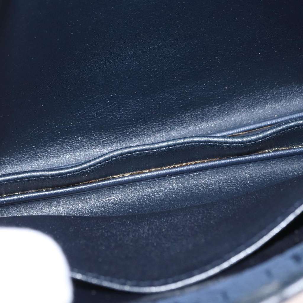 Christian Dior Vintage Honeycomb Shoulder Bag Navy Canvas Fair condition - Box View