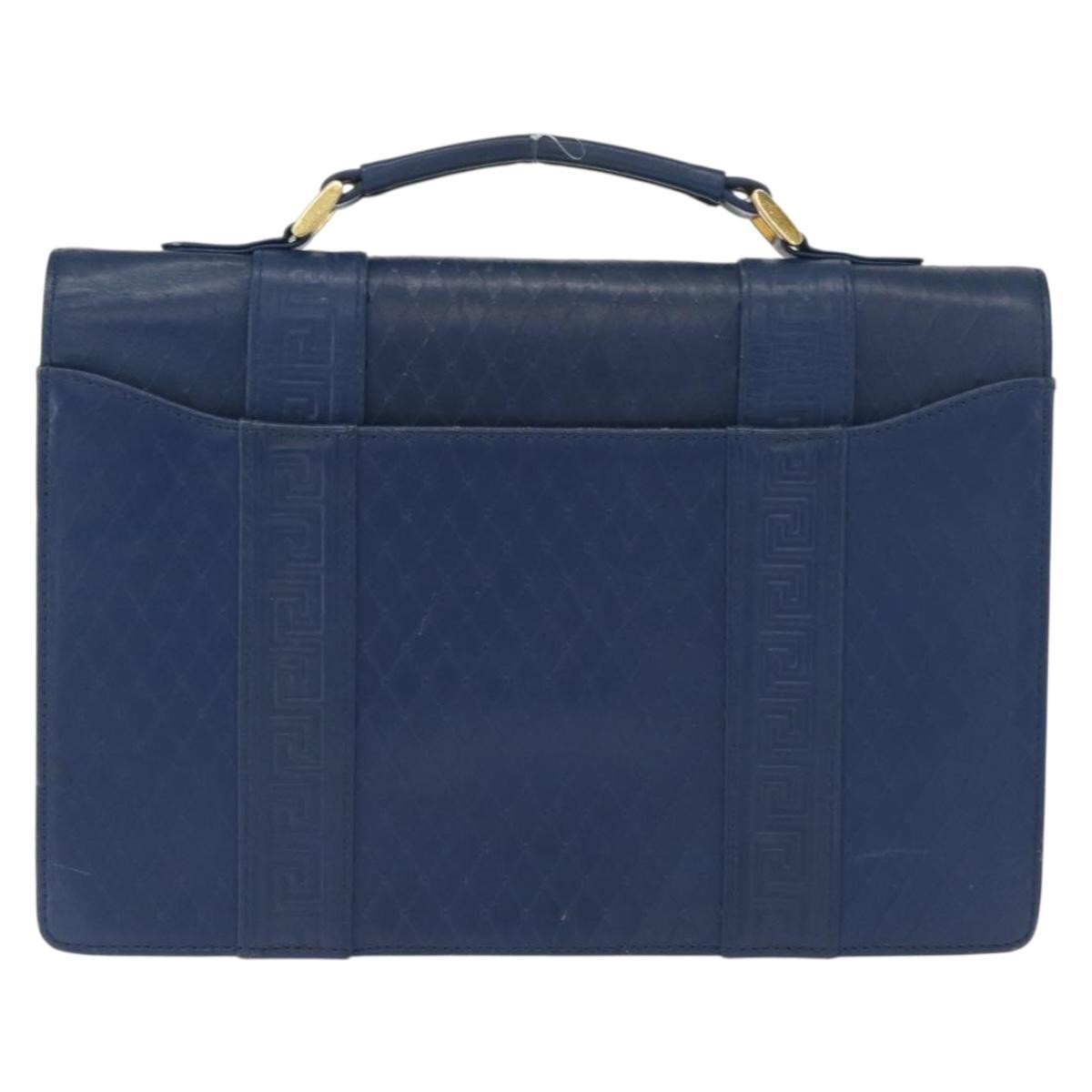 Versace Vintage Handbag Blue Leather Fair condition - Back View