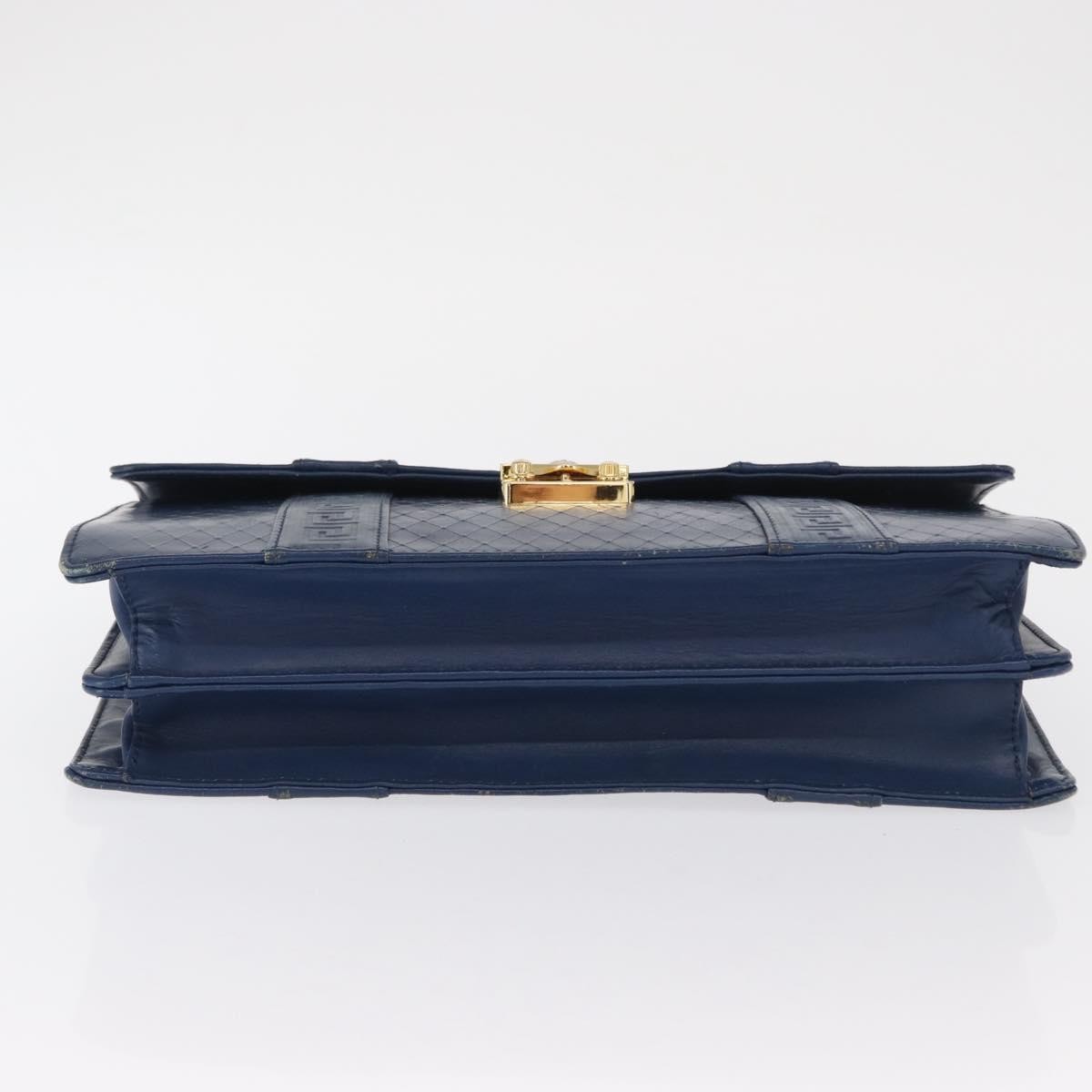 Versace Vintage Handbag Blue Leather Fair condition - Box View