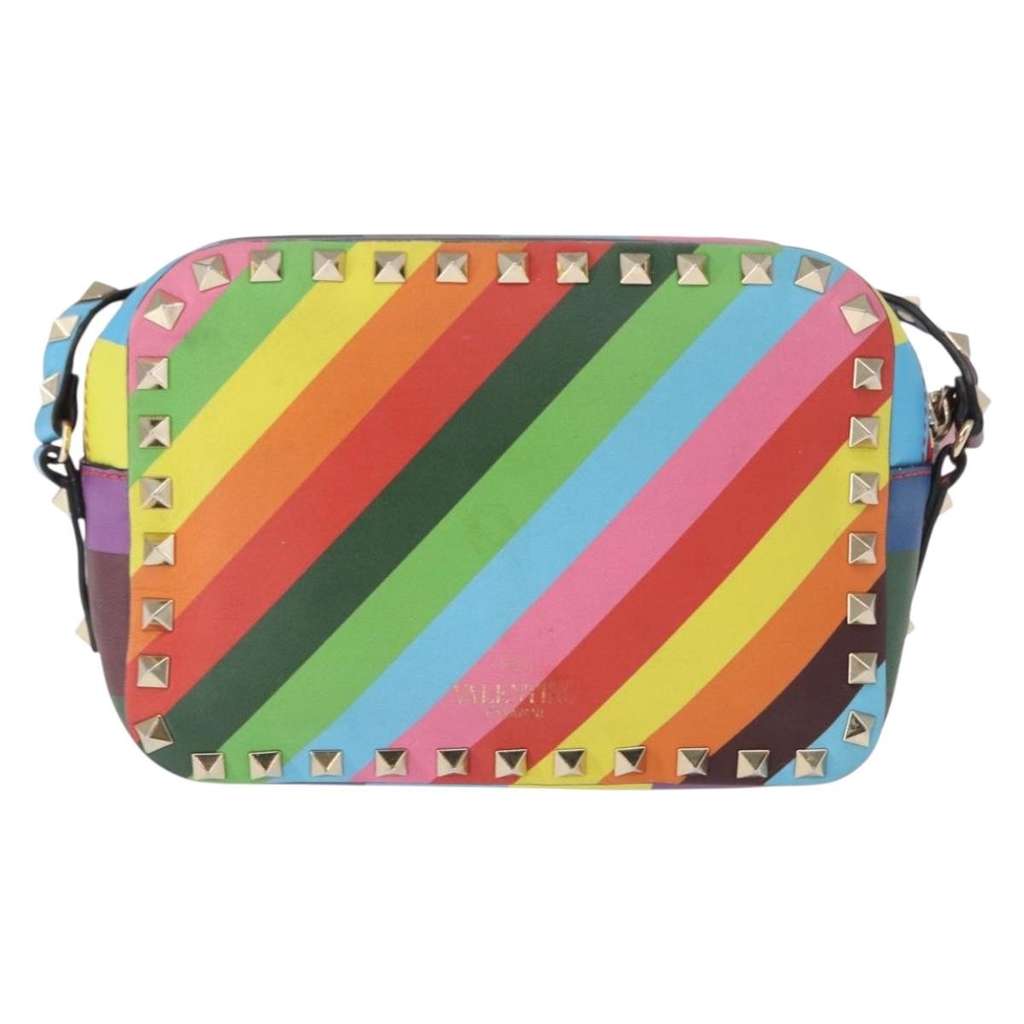 Valentino Garavani Rockstud 1973 Camera Crossbody Bag Gold Leather Good condition - Back View