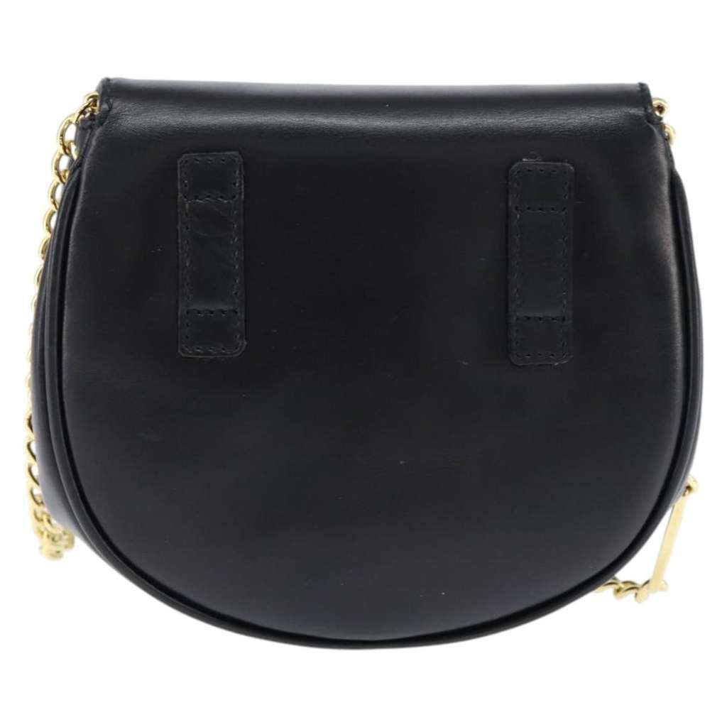 Salvatore Ferragamo Gancini Chain Shoulder bag Black Leather Good condition - Back View