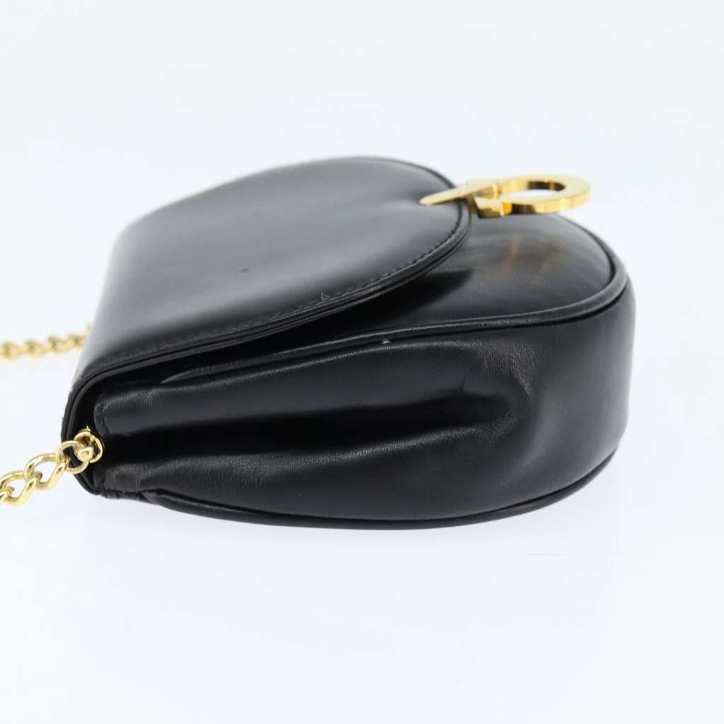 Salvatore Ferragamo Gancini Chain Shoulder bag Black Leather Good condition - Inside View