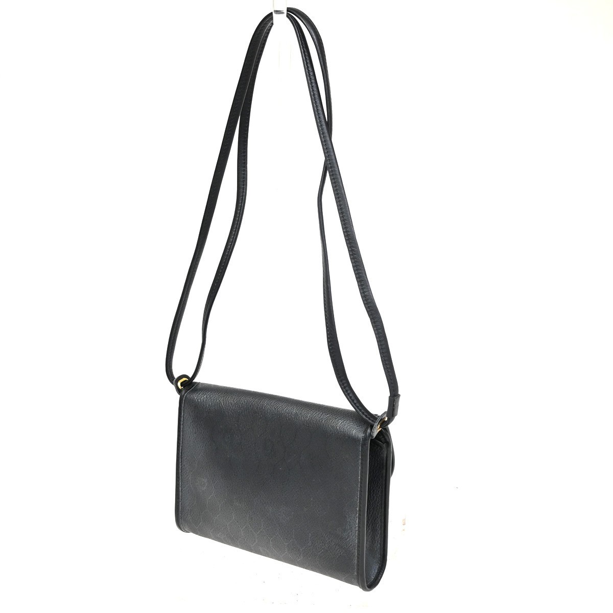 Christian Dior Vintage Honeycomb Flap Crossbody Bag Black Canvas Good condition - Model View