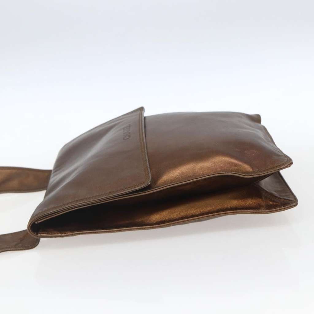 Chanel Vintage Logo Flap Messenger Bag Brown Leather Fair condition - Inside View