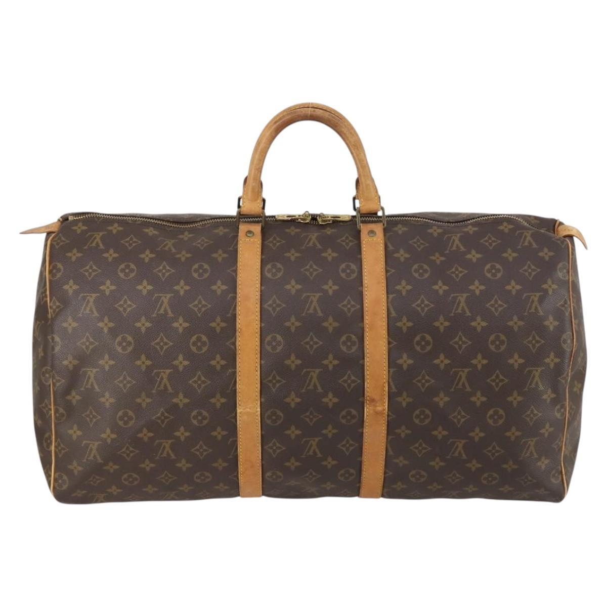 Louis Vuitton Keepall Bag Brown Canvas Fair condition - Back View