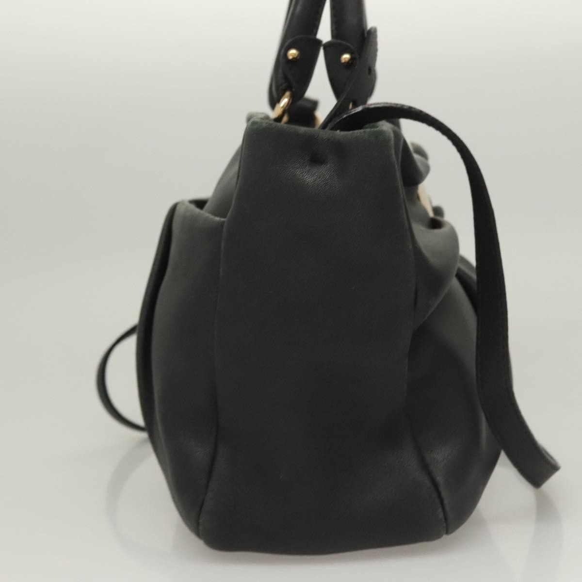 Salvatore Ferragamo Vala Handbag Black Leather Good condition - Inside View