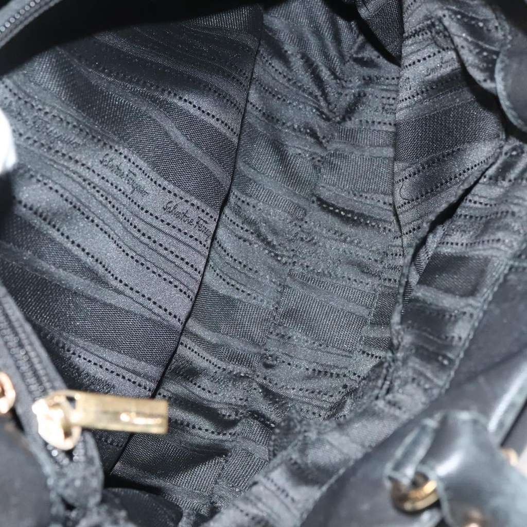 Salvatore Ferragamo Vala Handbag Black Leather Good condition - Box View