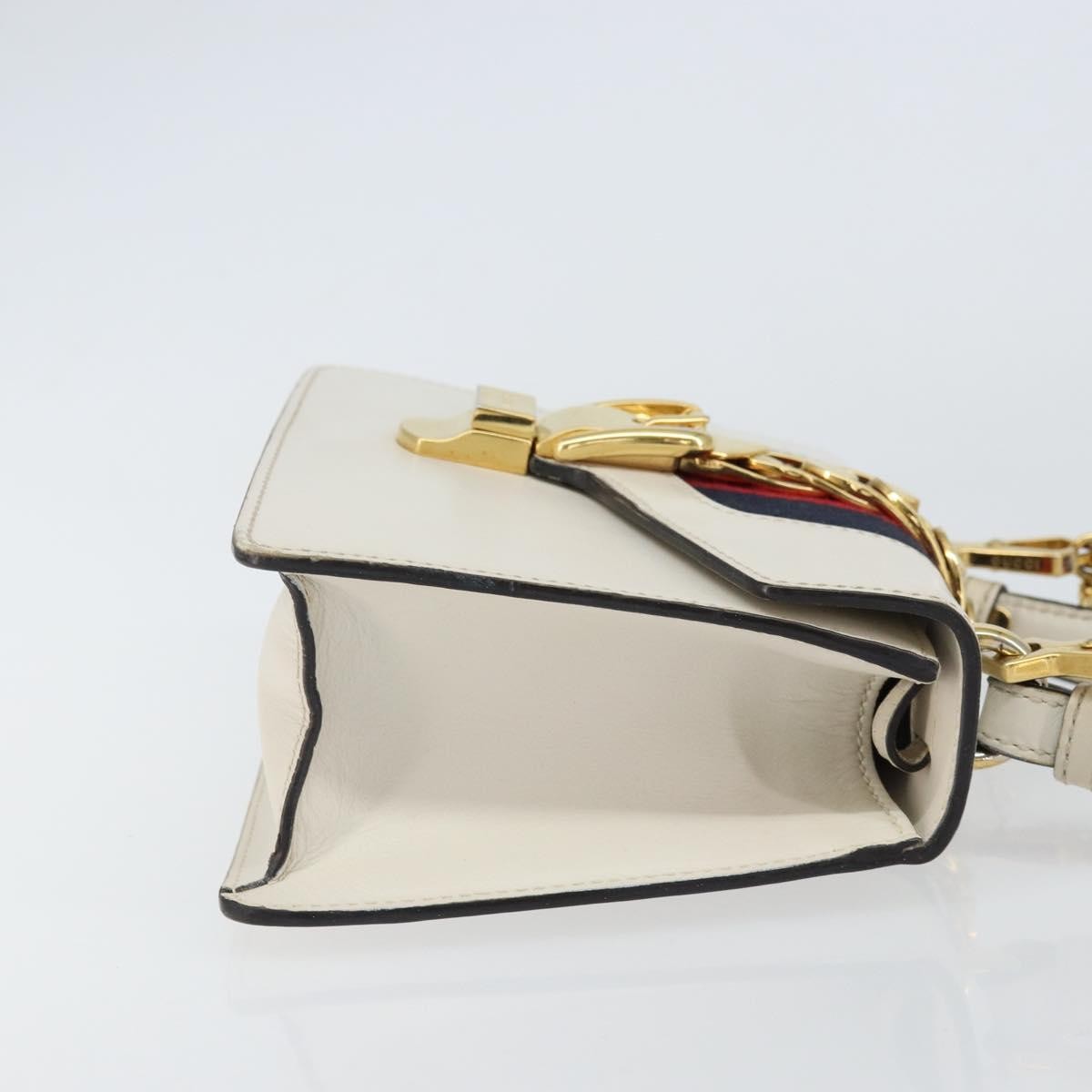Gucci Sylvie Top Handle Bag White Leather Good condition - Inside View