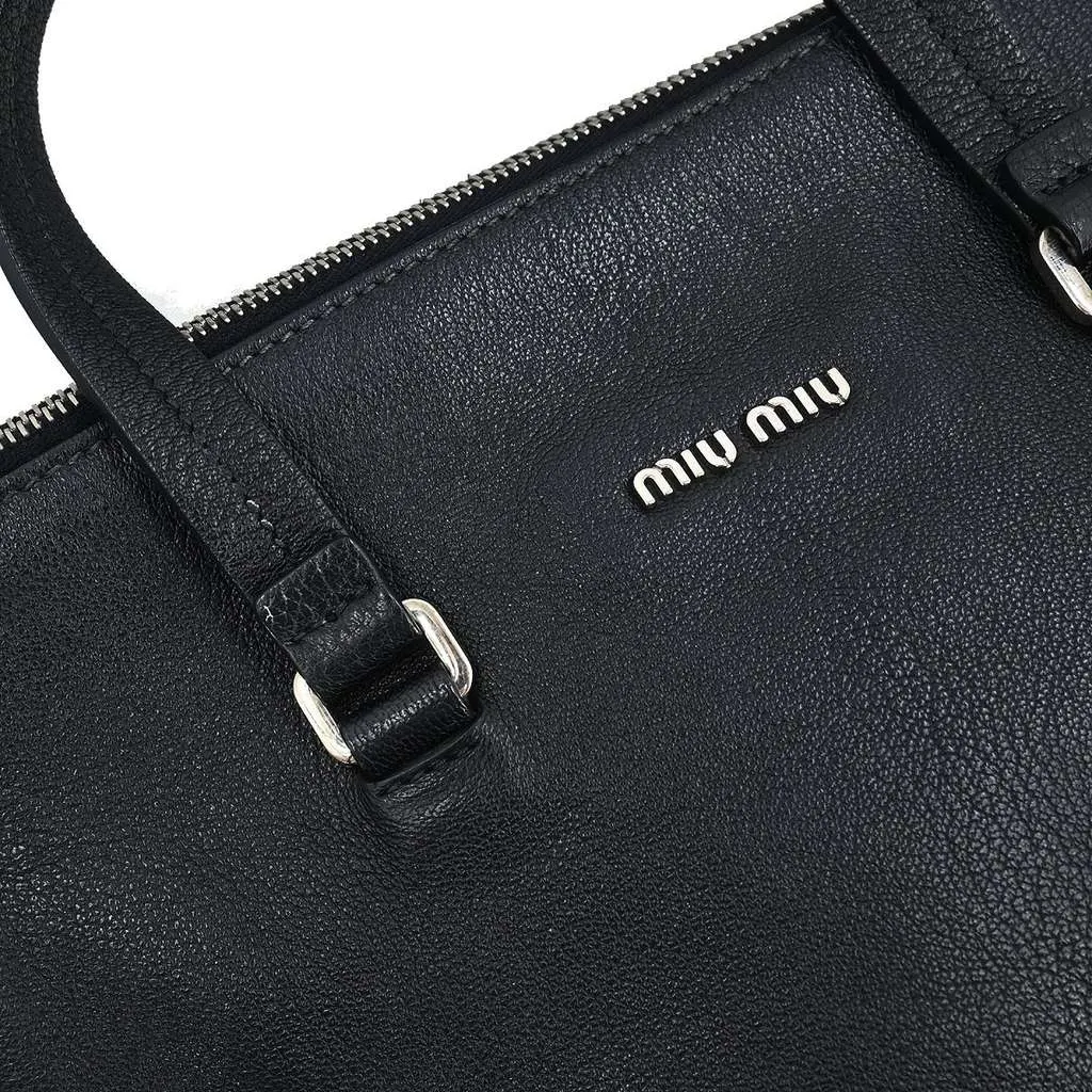 Miu Miu Tote bag Black Leather Good - Model View