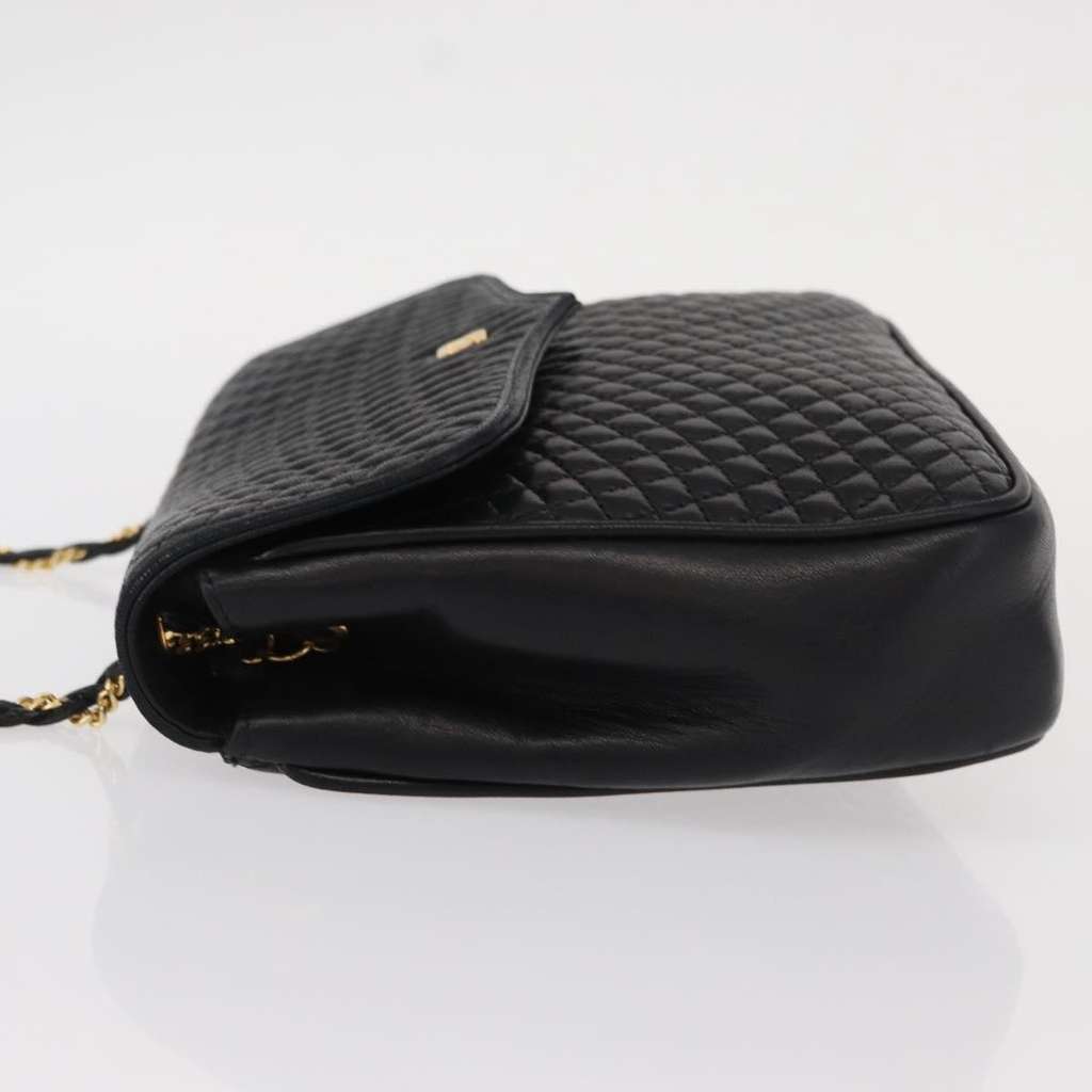 Bally Vintage Chain Shoulder Bag Black Leather Good condition - Model View