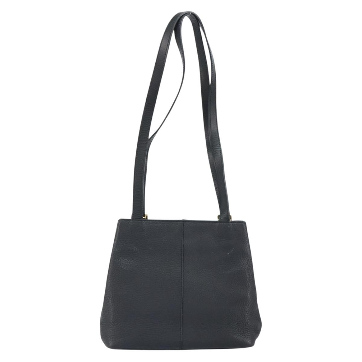 Burberry Vintage Shoulder Bag Black Leather Good condition - Back View