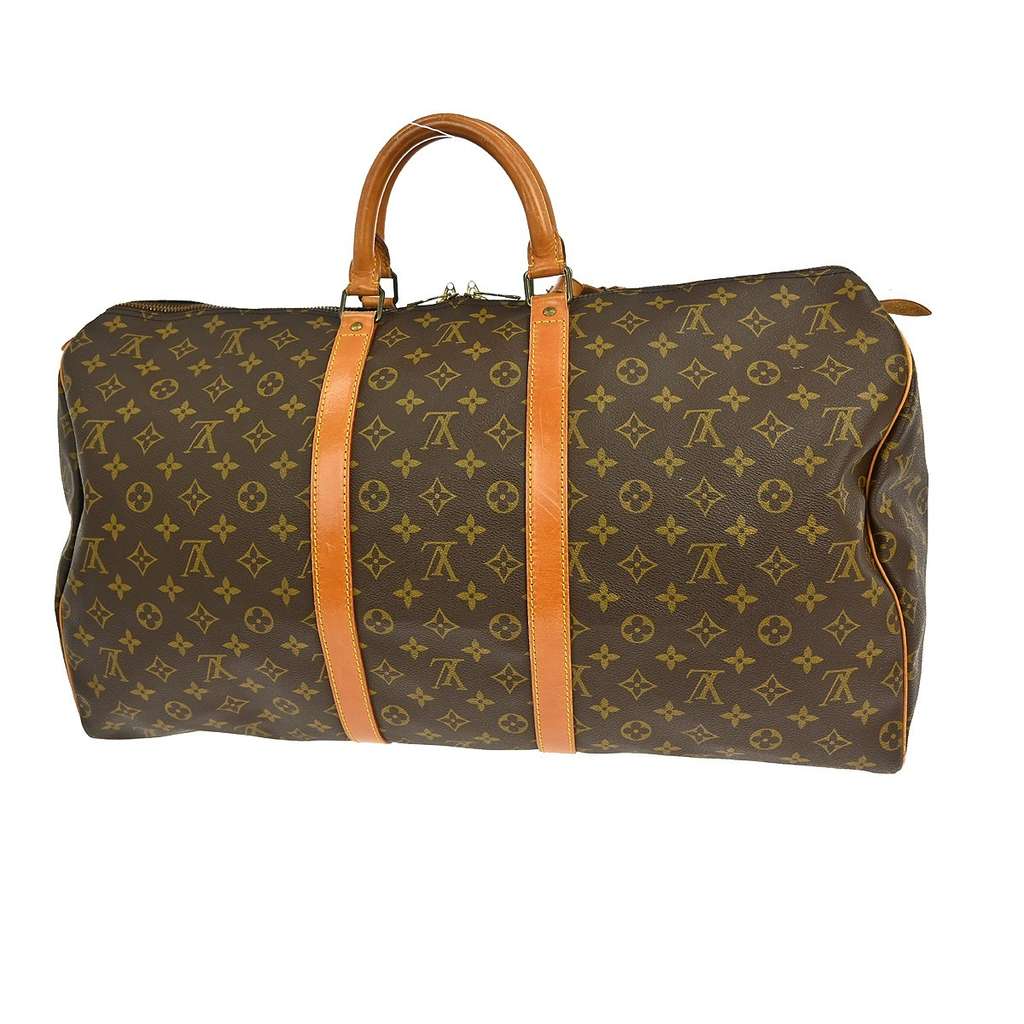 Louis Vuitton Keepall Bag Brown Canvas Fair condition - Back View