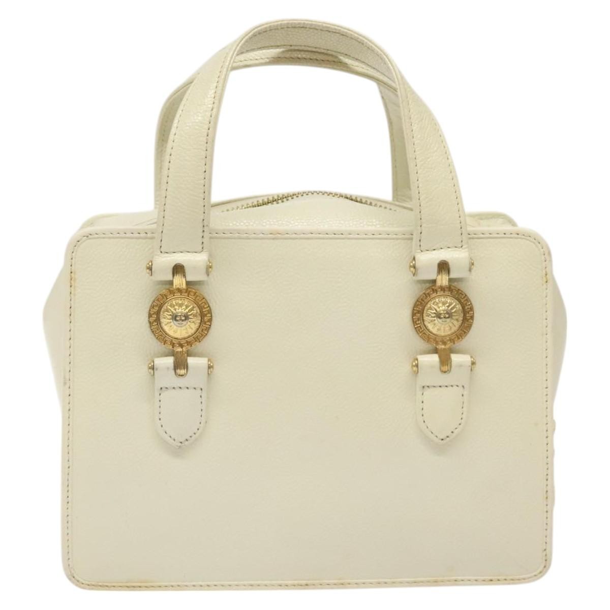Versace Vintage Handbag White Leather Good condition - Back View