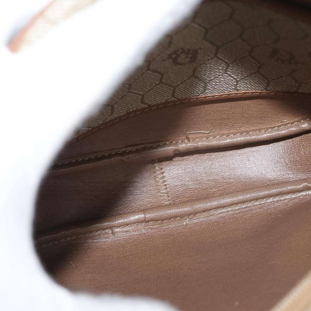 Christian Dior Vintage Honeycomb Shoulder Bag Beige Canvas Good condition - Box View