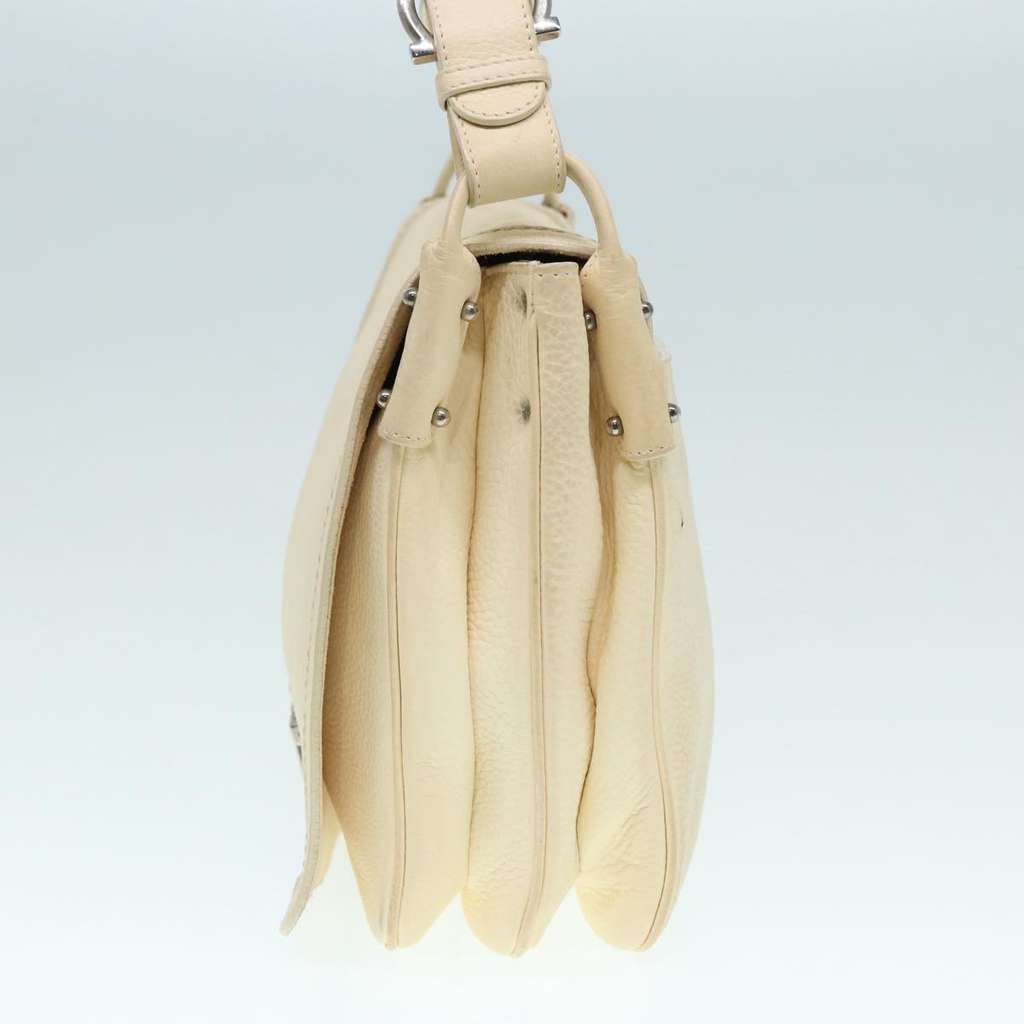 Salvatore Ferragamo Gancini Shoulder Bag White Leather Good condition - Inside View