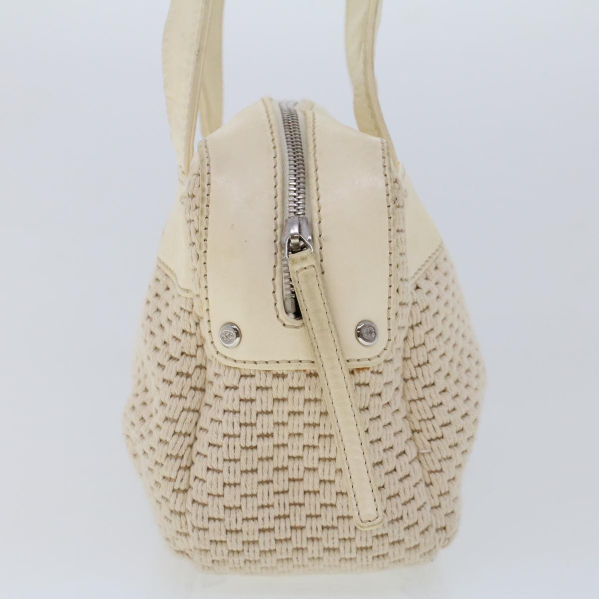 Chanel Vintage Shoulder Bag White Canvas Good condition - Inside View