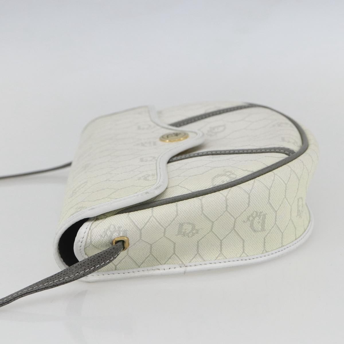 Christian Dior Vintage Honeycomb Flap Crossbody Bag White Canvas Good condition - Inside View