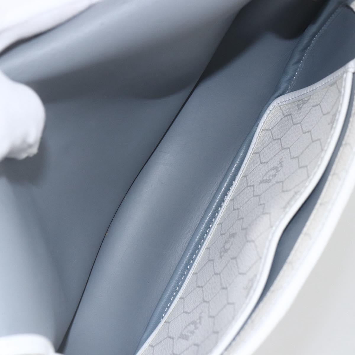 Christian Dior Vintage Honeycomb Flap Crossbody Bag White Canvas Good condition - Box View