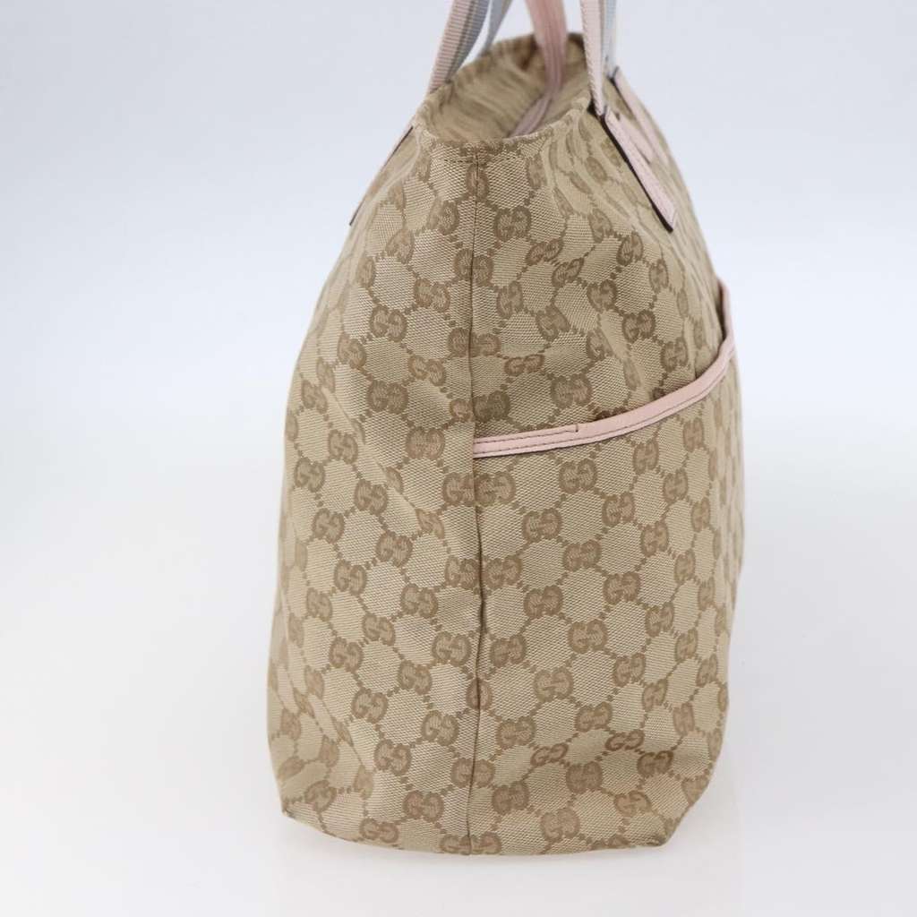 Gucci Diaper Web Strap Tote Beige Canvas Good condition - Model View