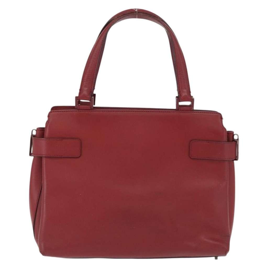 Salvatore Ferragamo Double Gancini Side Buckle Tote Red Leather Good condition - Back View