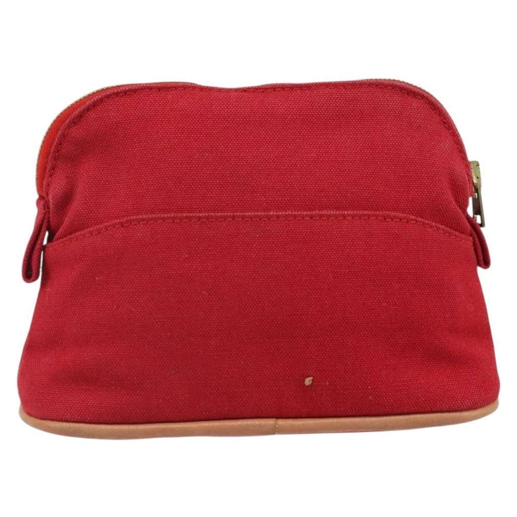 Hermès Bolide Travel Pouch Red Canvas Good condition - Back View