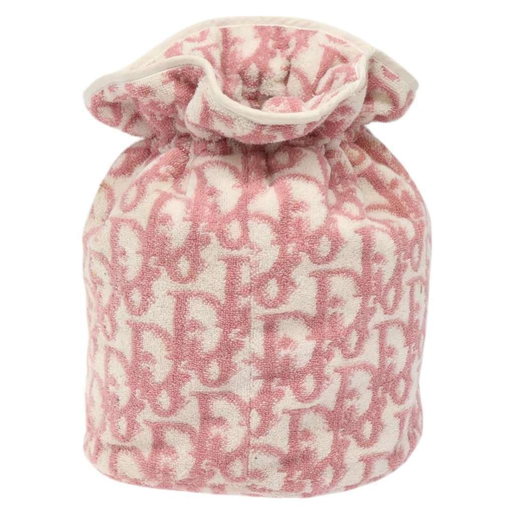 Christian Dior Vintage Trotter Pouch Pink Cotton Good condition - Inside View