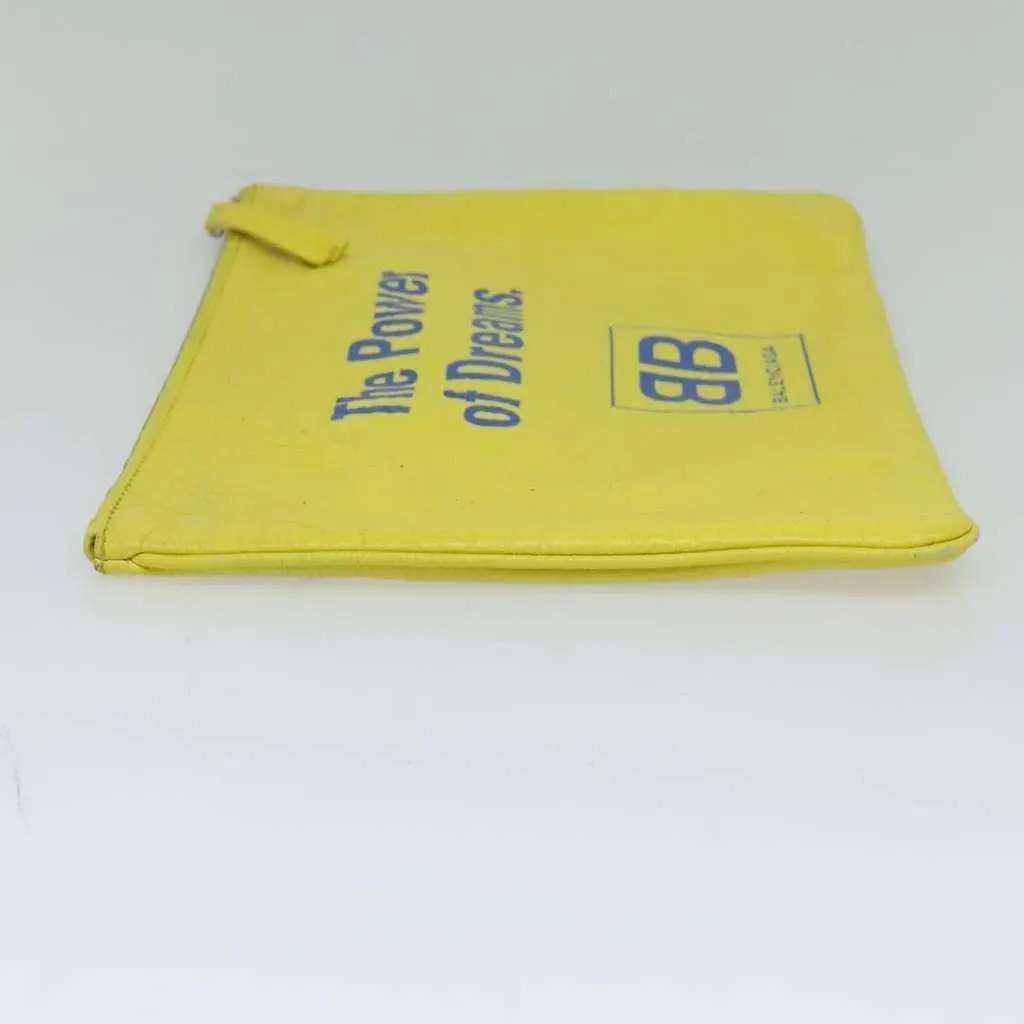 Balenciaga Supermarket Pouch Yellow Leather Good - Inside View