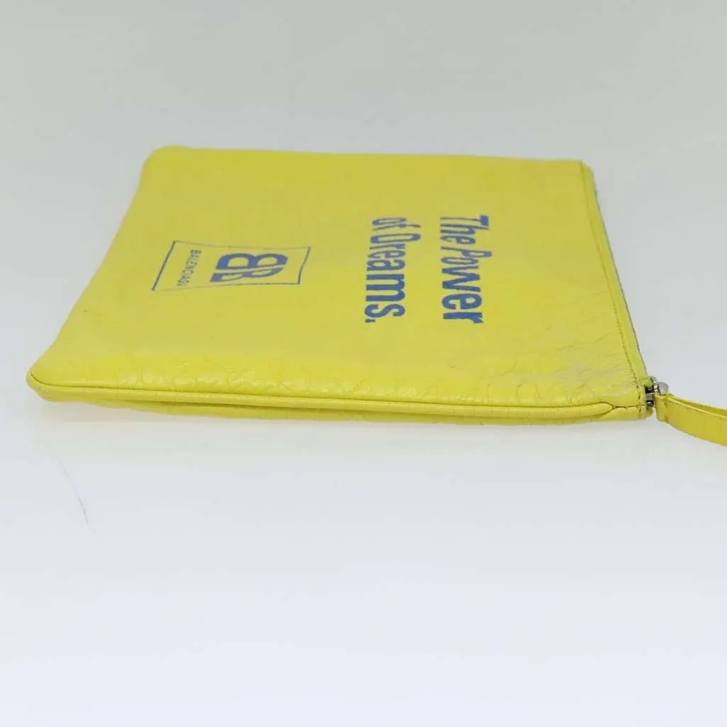 Balenciaga Supermarket Pouch Yellow Leather Good - Model View