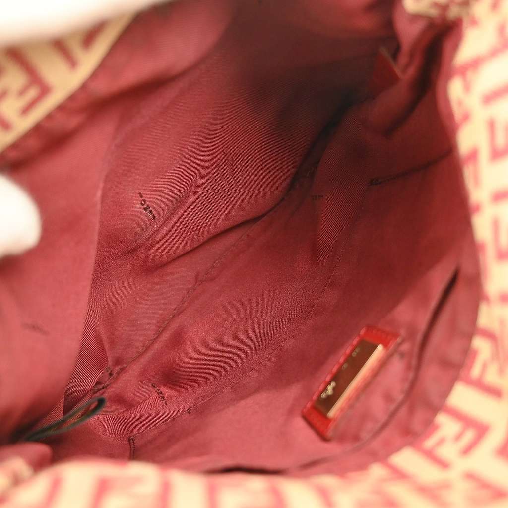 Fendi Vintage Flap Crossbody Bag Beige Canvas Good condition - Inside View