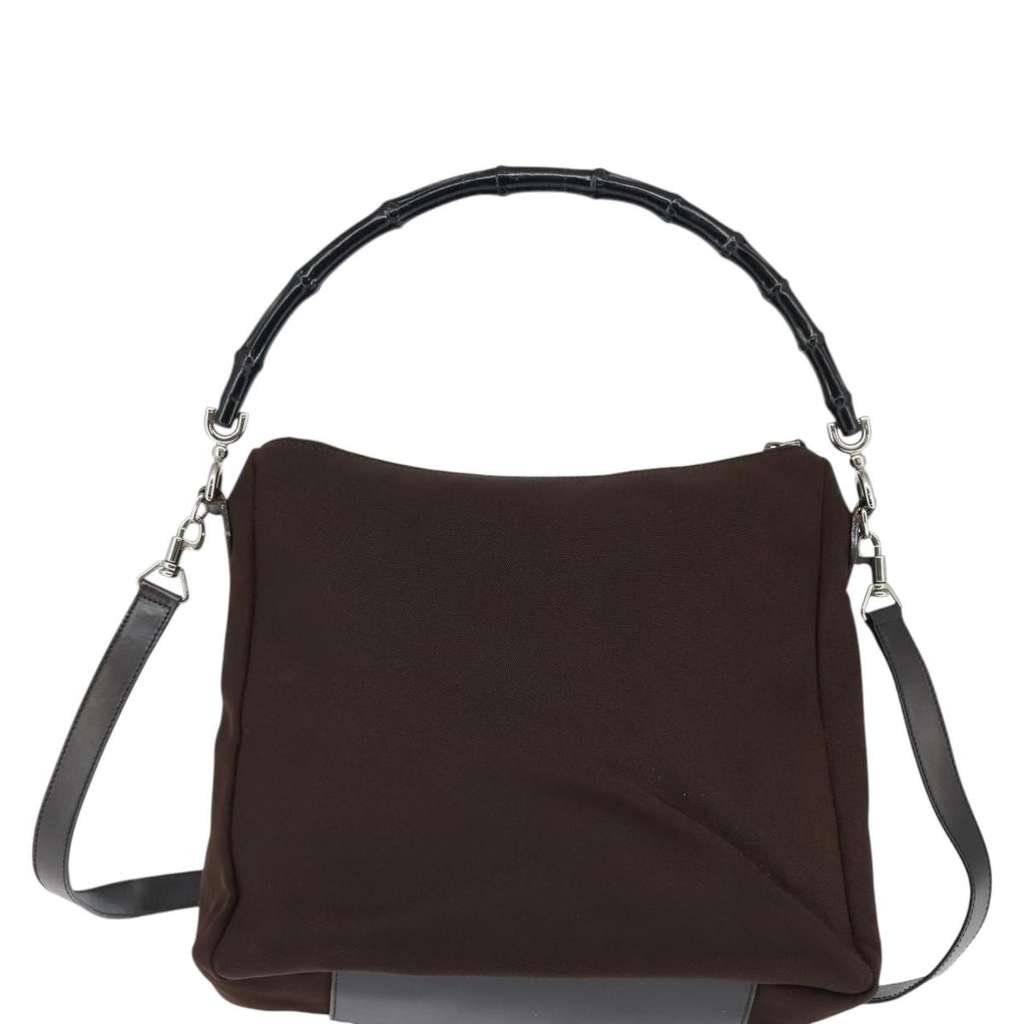Gucci Vintage Bamboo Handle Bag Brown Good condition - Back View