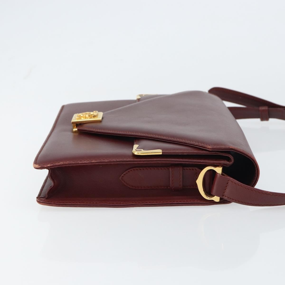 Cartier Must de Cartier Shoulder Bag Burgundy Leather Good condition - Inside View