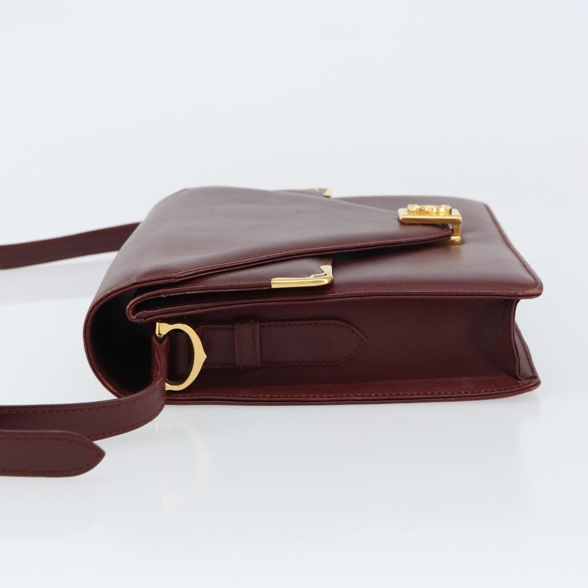 Cartier Must de Cartier Shoulder Bag Burgundy Leather Good condition - Model View