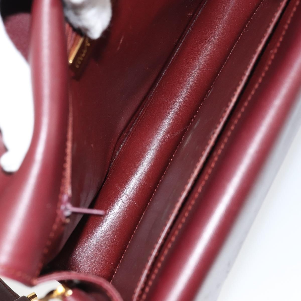 Cartier Must de Cartier Shoulder Bag Burgundy Leather Good condition - Box View