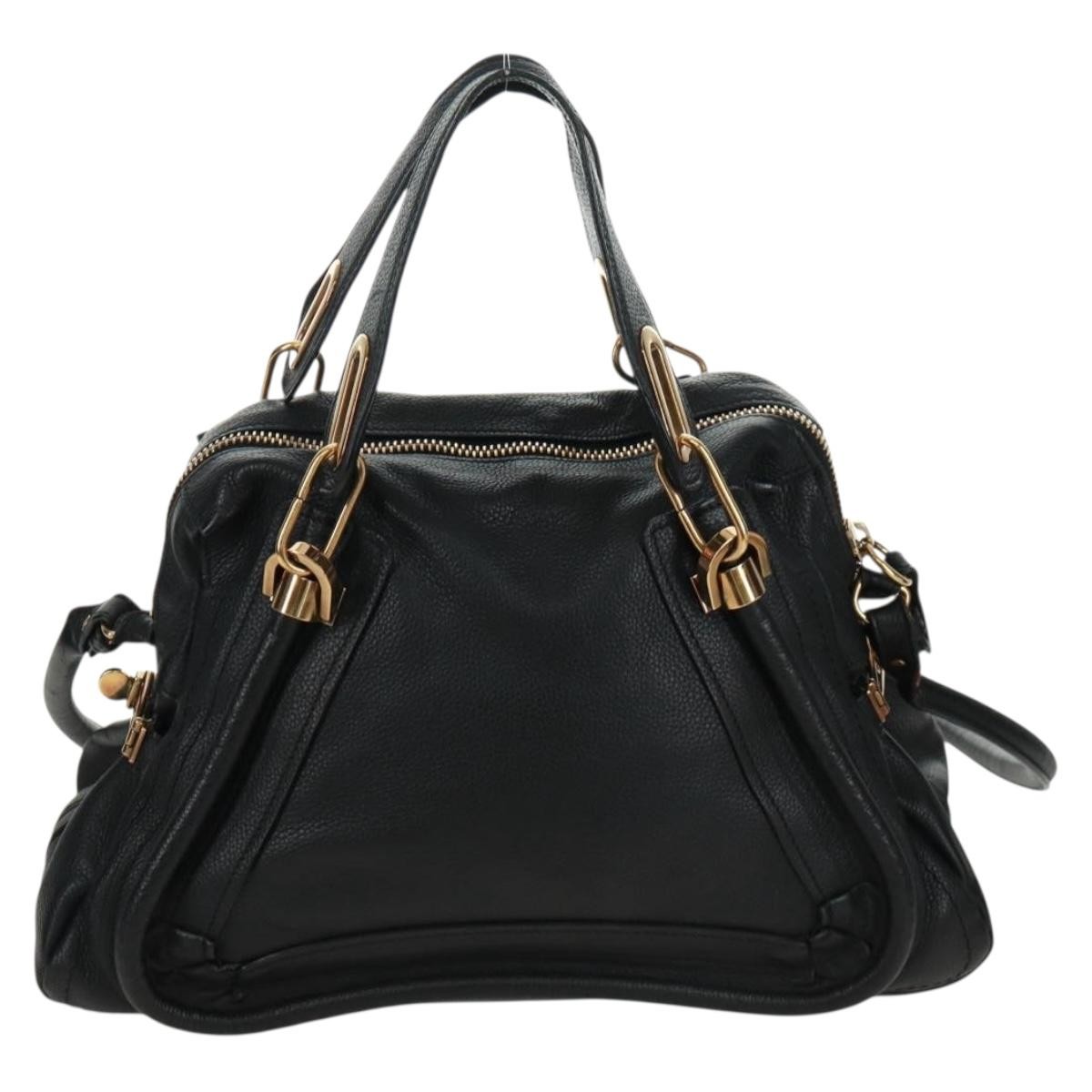 Chloe Paraty Top Handle Bag Black Leather Good condition - Back View