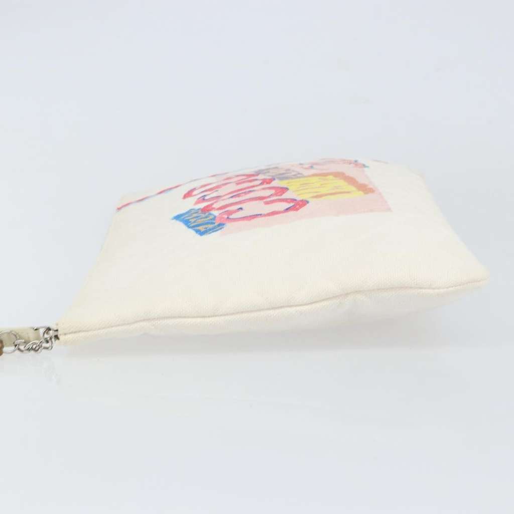 Chanel Coco Cuba Pouch White Canvas Good condition - Model View
