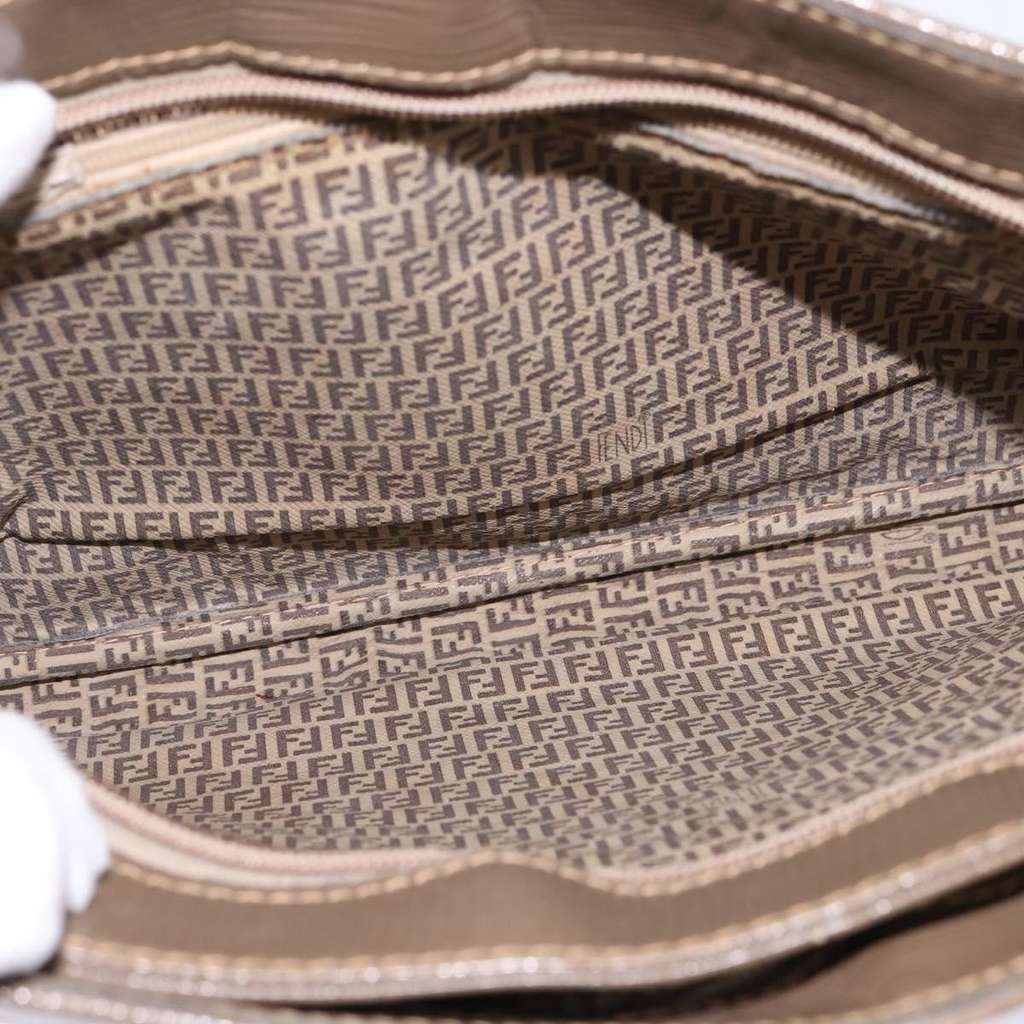 Fendi Vintage Zip Crossbody Bag Beige Canvas Good condition - Box View