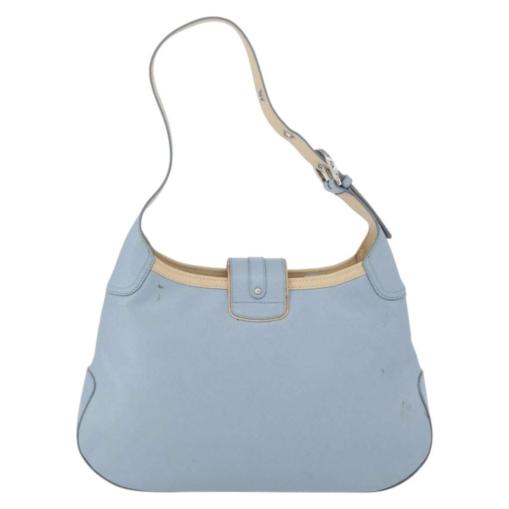 Salvatore Ferragamo Gancini Shoulder Bag Blue Leather Good condition - Back View
