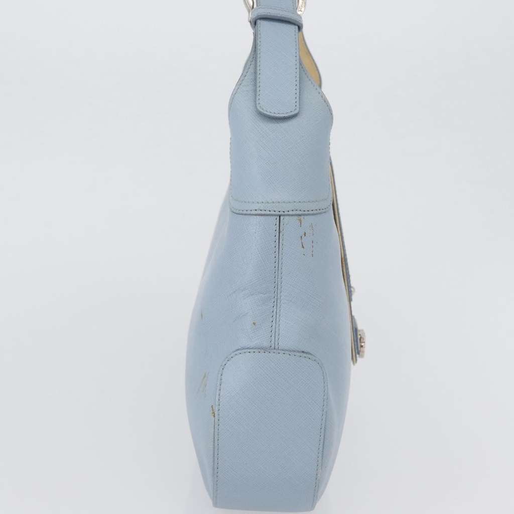 Salvatore Ferragamo Gancini Shoulder Bag Blue Leather Good condition - Model View