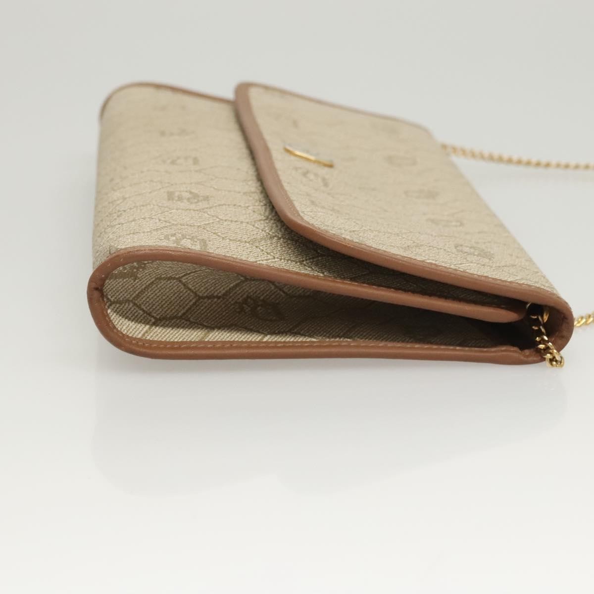 Christian Dior Vintage Honeycomb chain Beige Canvas Good condition - Inside View