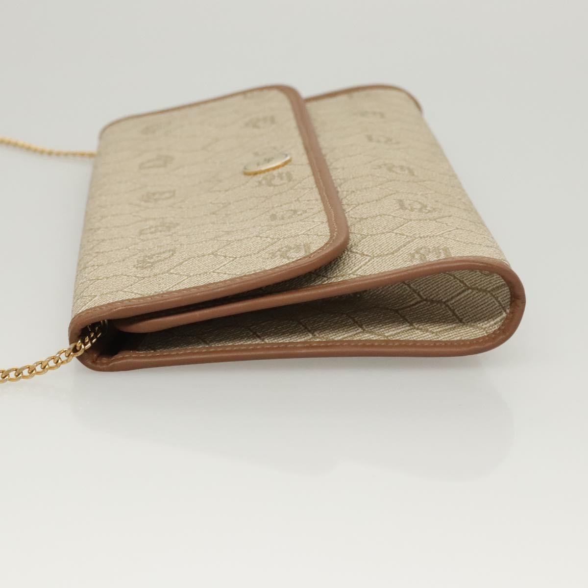 Christian Dior Vintage Honeycomb chain Beige Canvas Good condition - Model View